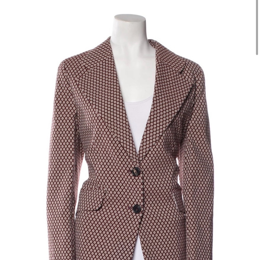 Victoria Beckham Red and Black Blazer Structured Tailoring